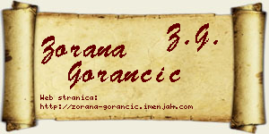Zorana Gorančić vizit kartica